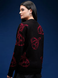 Tokyo Talkies Women Printed Round Neck Long Sleeves Pullover