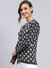 Monte Carlo Women Floral Woolen Cardigan