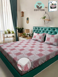 Myntra Elegant Homes Ethnic Motifs Printed 400 TC King Bedsheet with 2 Pillow Covers