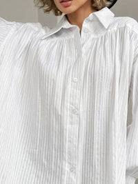 all about you Women Striped Bell Sleeve Cotton Shirt Style Top