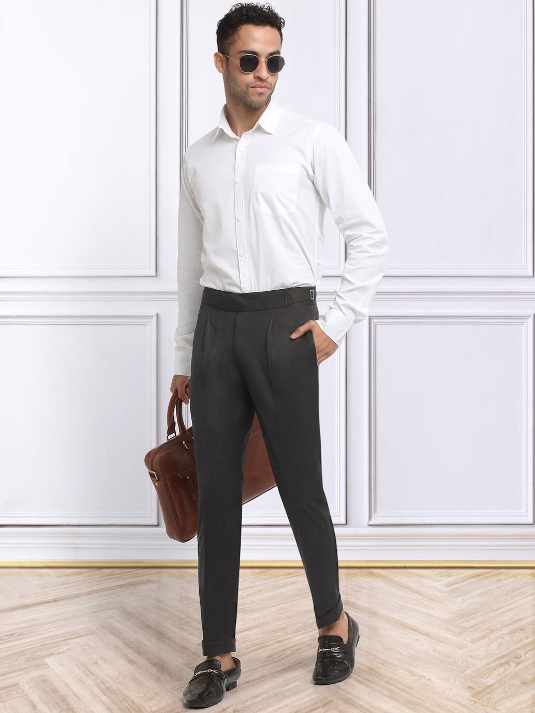 KLOTTHE Men Cotton Rich Solid Slim Fit Gurkha Trousers