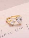 Cincin Open Pear Pear Salty American Toi-Et-Moi Ring untuk Wanita & Gadis Cincin Jari