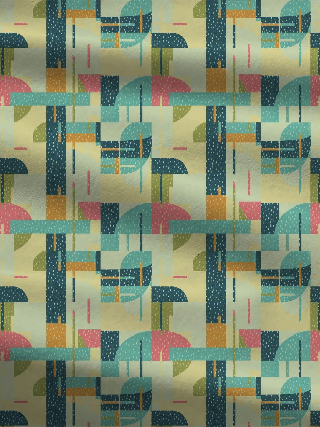 MYTRIDENT Dusk and Dawn Blue & Green Abstract Cotton Queen Bedsheet with 2 Pillow Covers