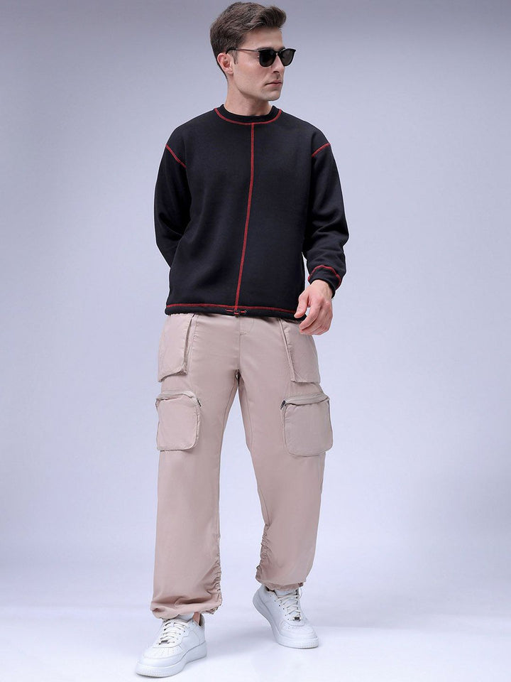 The Indian Garage Co. Lelaki santai sesuai dengan jogger kargo utiliti kapas tulen