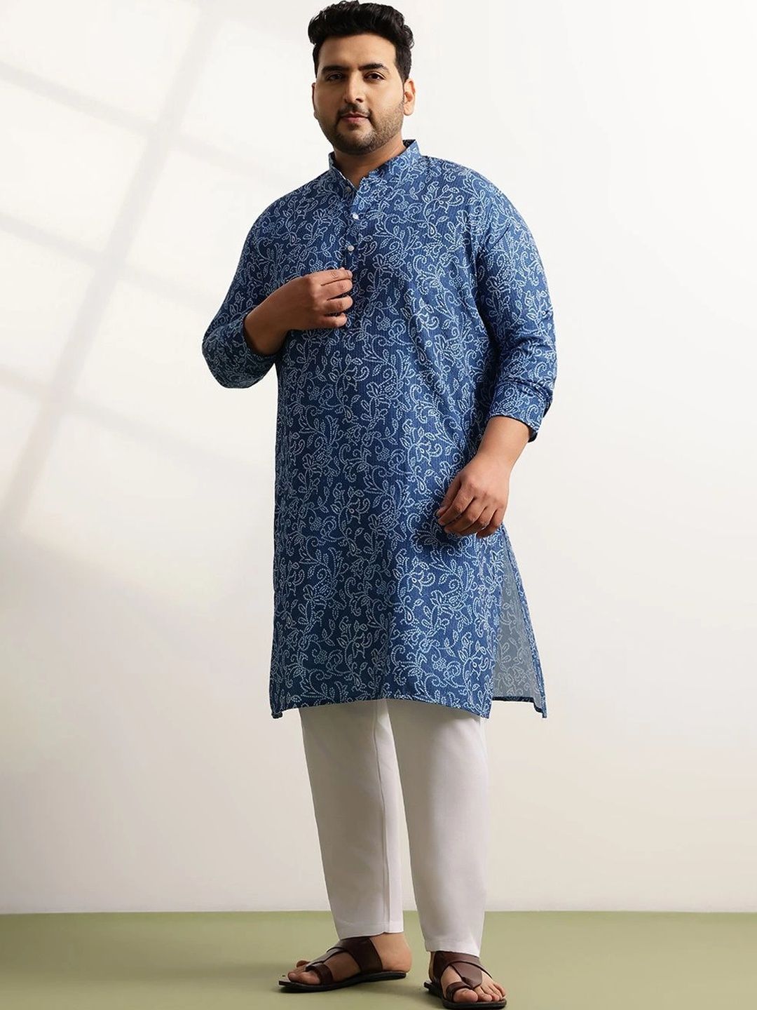 SOJANYA PLUS Men Ethnic Motifs Printed Regular Kurta with Pyjamas