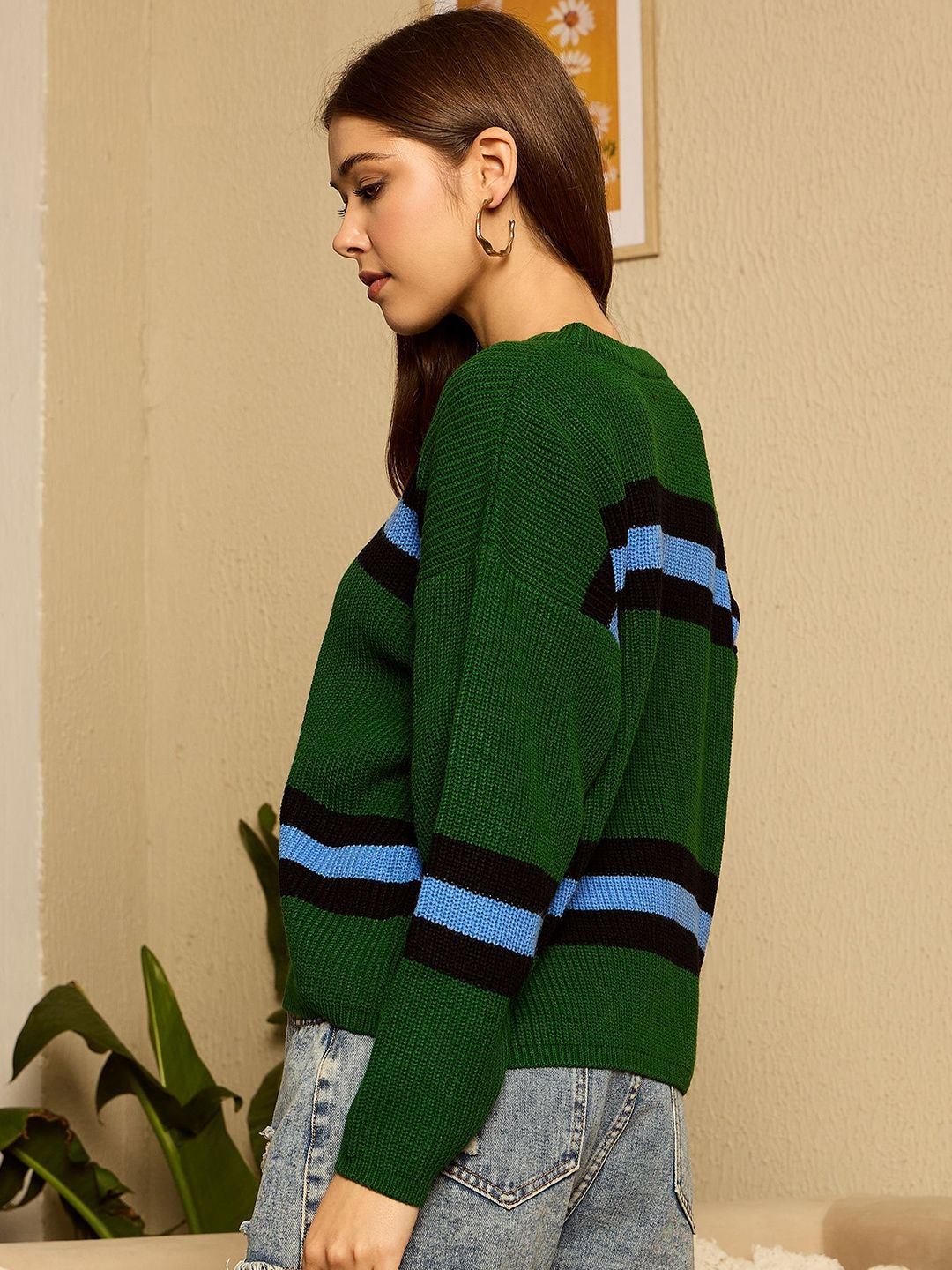 Berrylush Women Striped Pullover