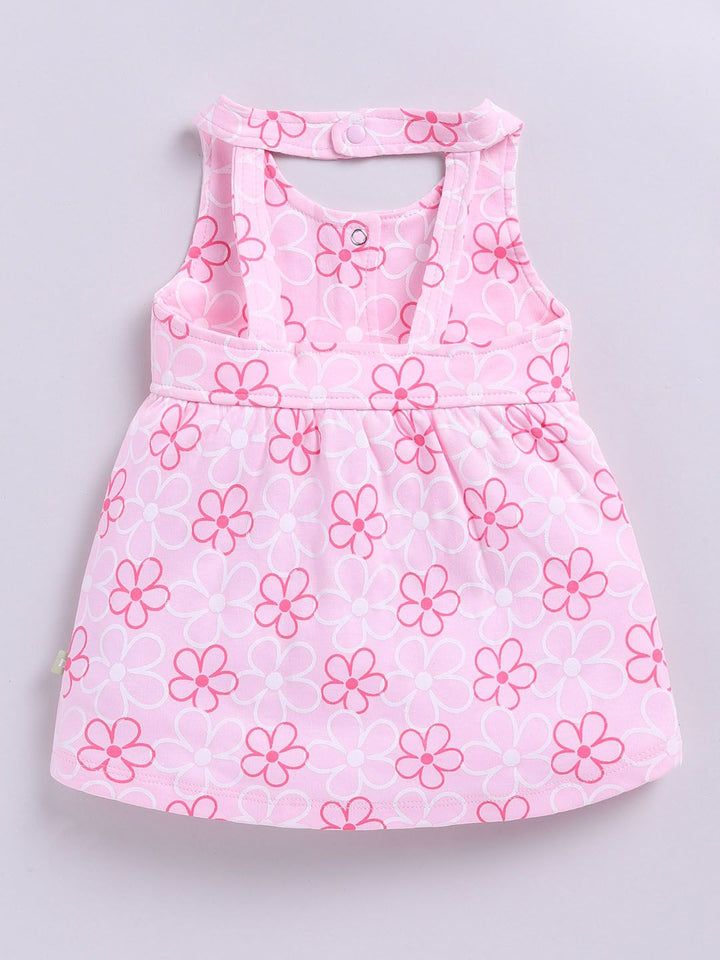 Moms Love Infant Girls Floral Print Pure Cotton Fit & Flare Dress