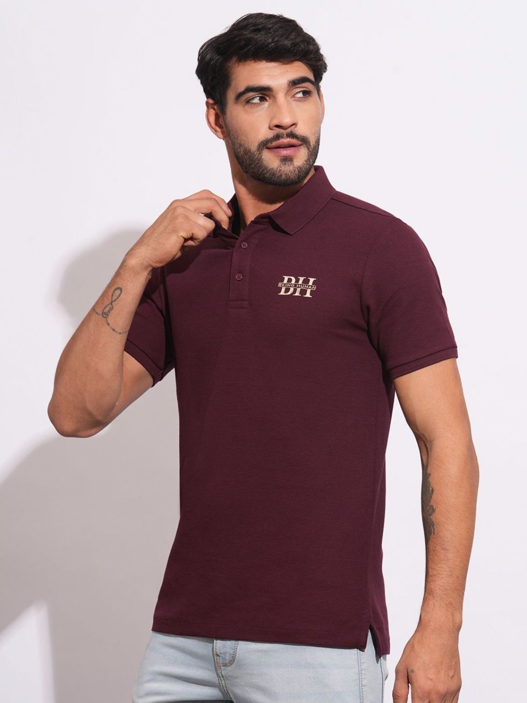 Being Human Men Polo Collar T-shirt