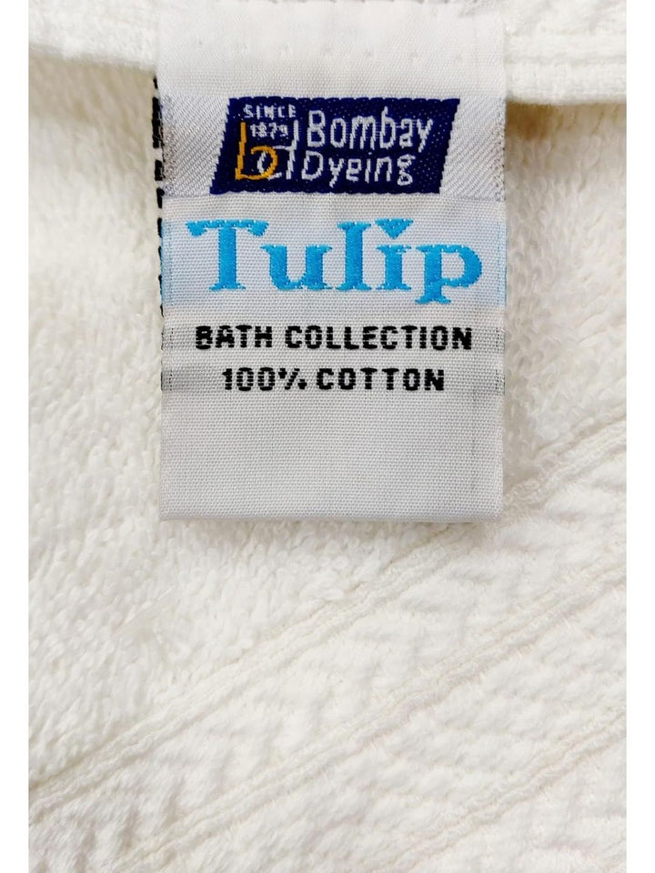 BOMBAY DYEING Tulip White Pure Cotton 450 GSM Bath Towel