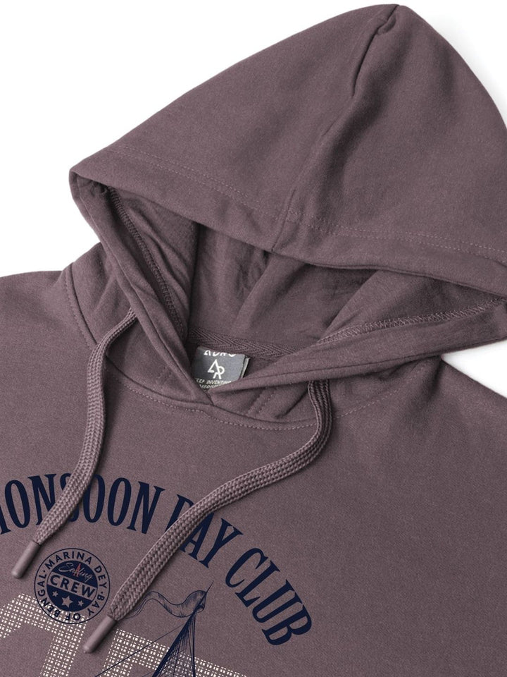 ADRO Mens 320 GSM Cotton Poly Fleece Hoodie  Monsoon Bay Club Sailing Graphic Printed Hoodies