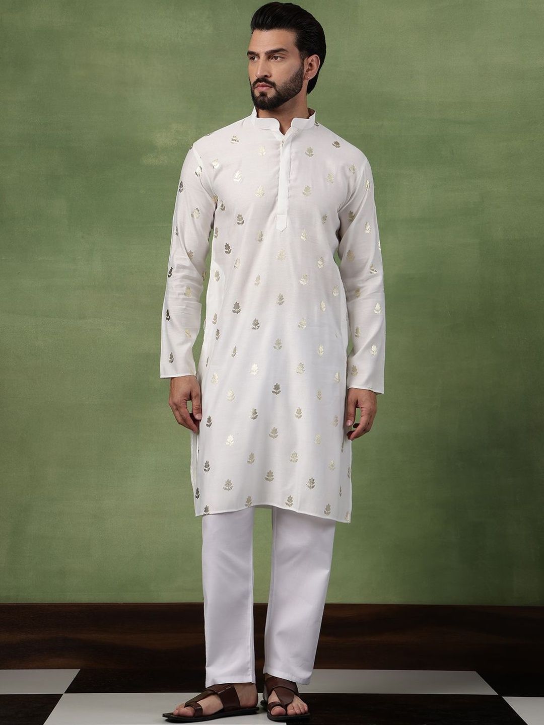 SOJANYA Men Floral Printed Kurta