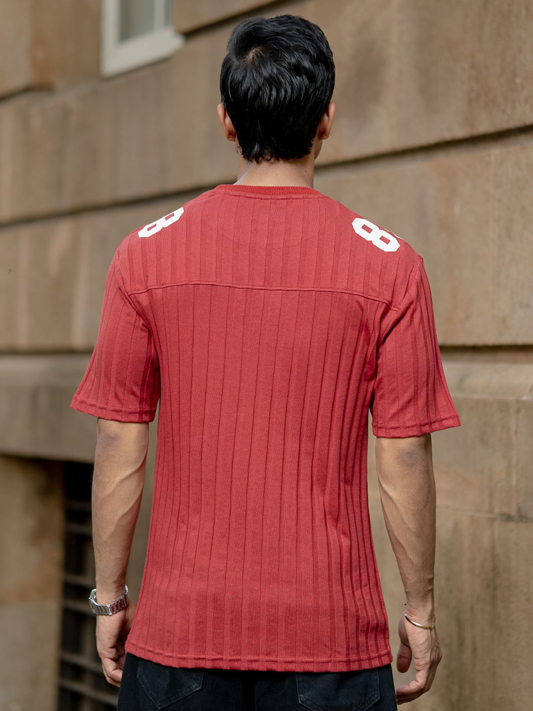 Powerlook Varsity Printed Drop-Shoulder Sleeves T-shirt