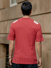 Powerlook Varsity Printed Drop-Shoulder Sleeves T-shirt