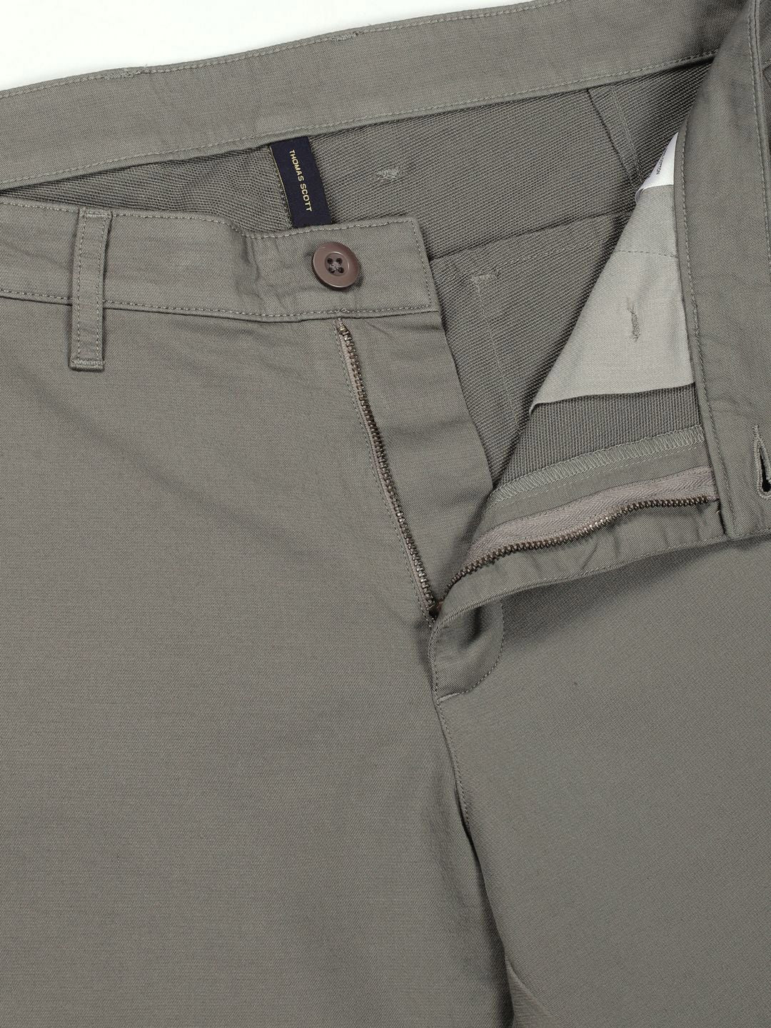 Thomas Scott Men Smart Regular Fit Mid-Rise Chinos Trousers