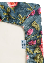 KLOTTHE Turquoise Blue Floral Printed Dilengkapi 300 TC Single Cadar 7D Dengan 2 Sarung Bantal
