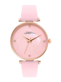 French Connection Women Mother of Pearl Dial & Leather Analogue Watch FCN0147PL