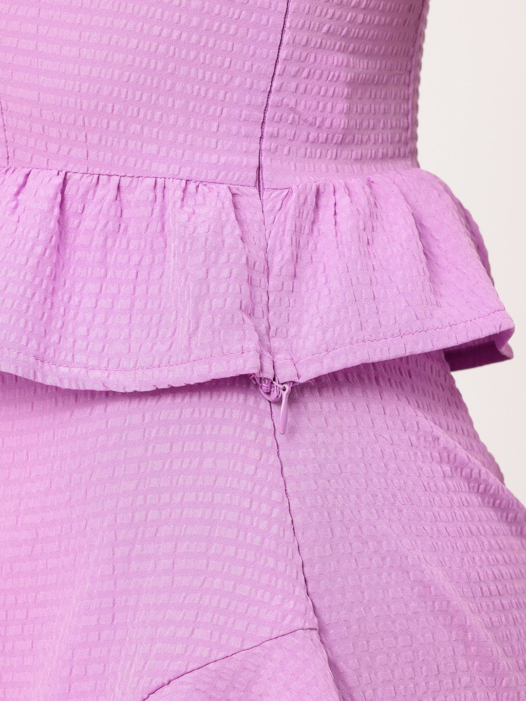 DressBerry Pastel Power Cute Feminine Seersucker Ruffles Co-Ord Set