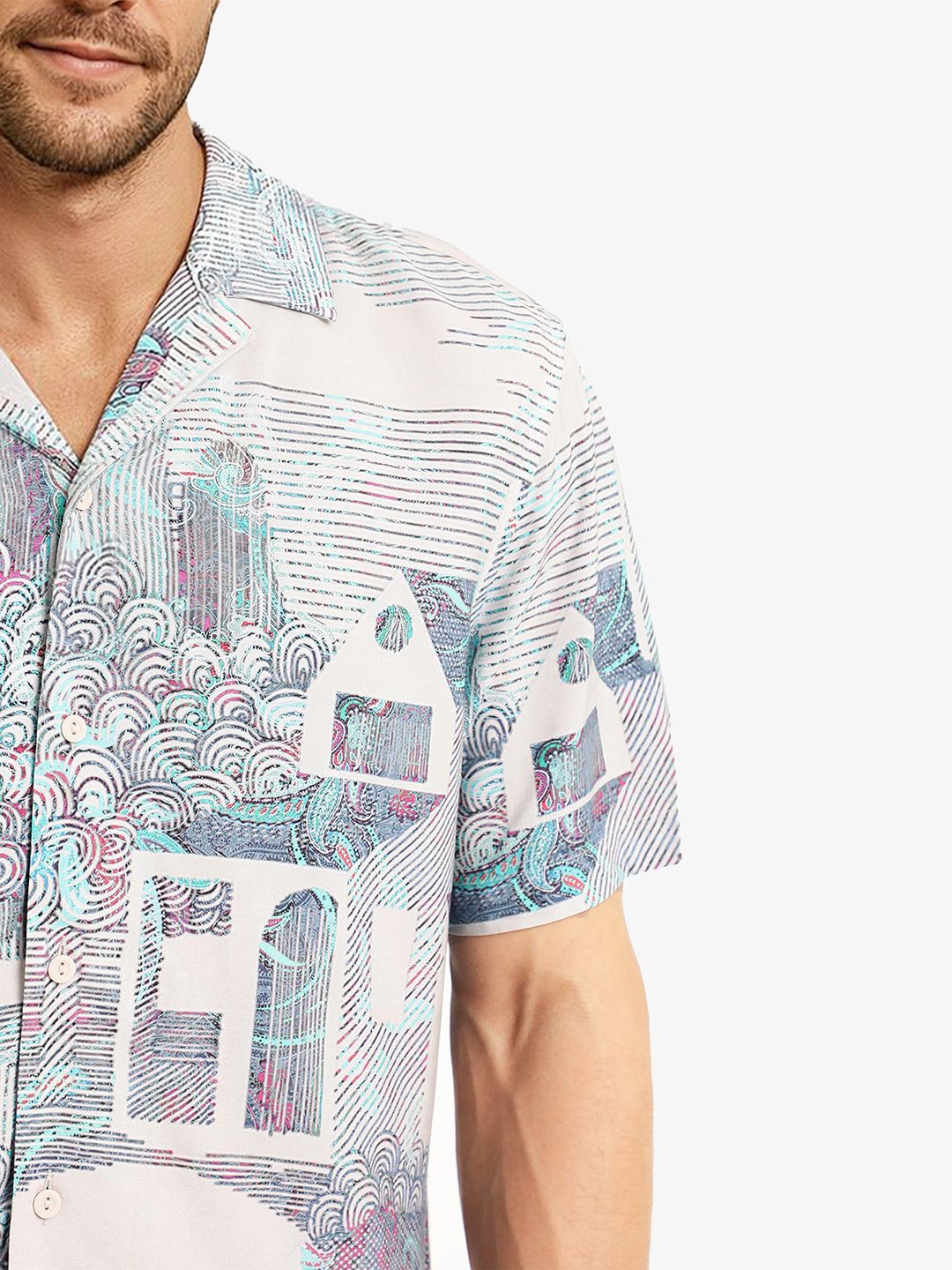 RARE RABBIT Men Comfort Abstract Printed Boxy Casual Shirt