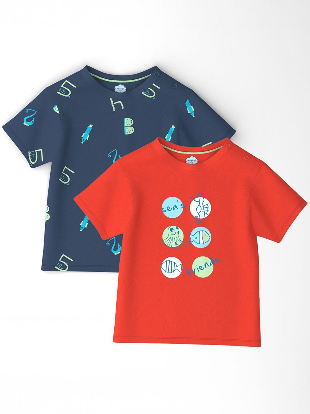 Nauti Nati Boys Pack Of 2 Printed Cotton T-shirt