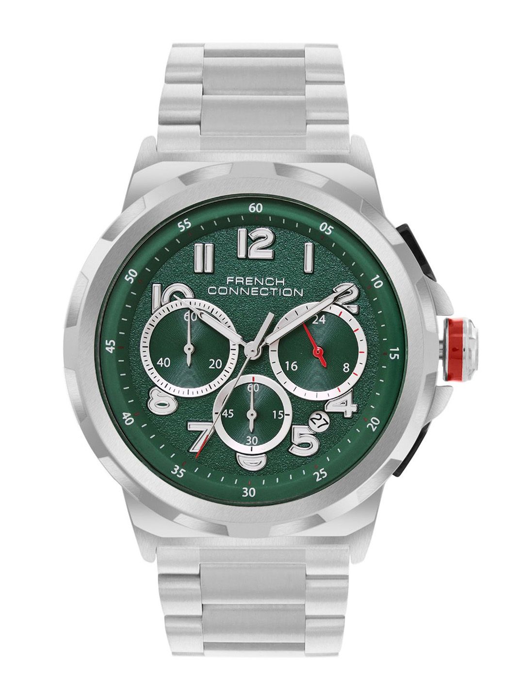 French Connection Men Dial & Stainless Steel Bracelet Style Straps Analogue Watch FCM04NSM