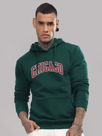 ADRO Men Typography Printed Hood Cotton Pullover Sweatshirt