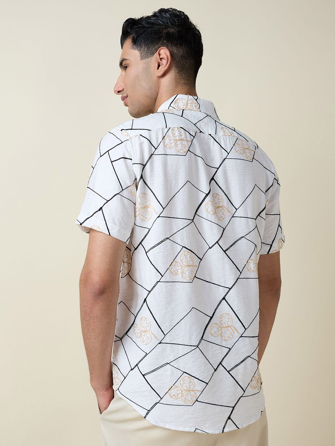 Thomas Scott Men Embroidered Regular Fit Casual Shirt