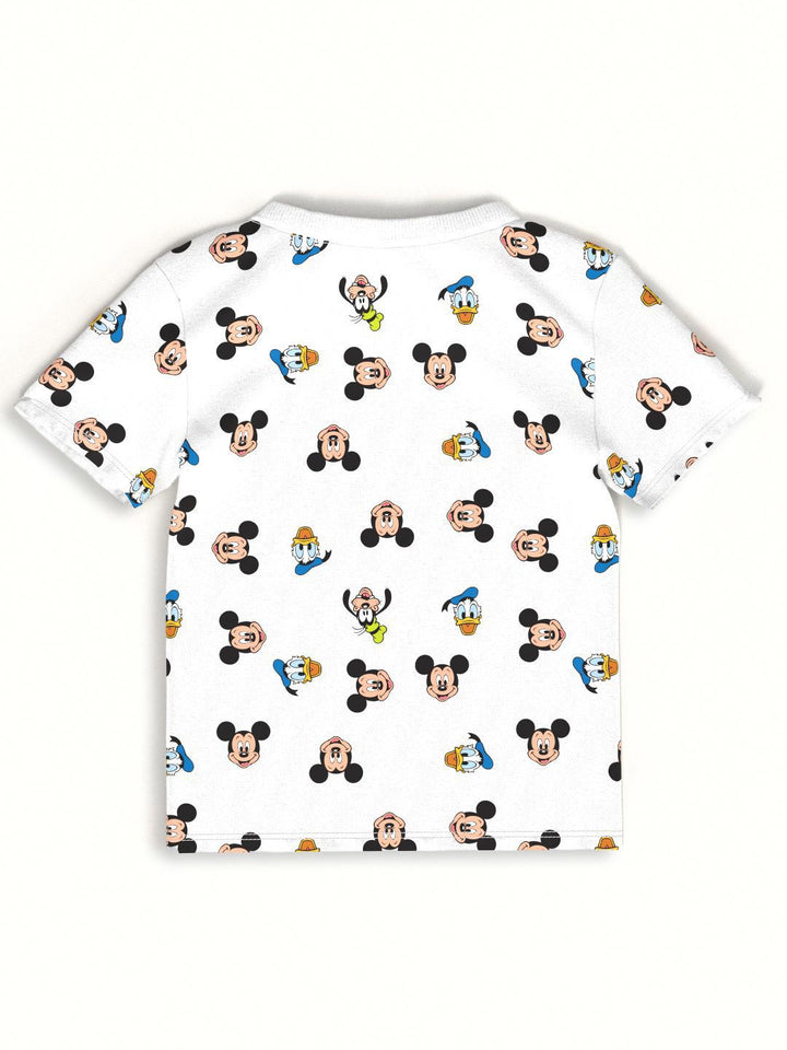Nauti Nati Boys Printed Short Sleeves Pure Cotton T-shirt With Joggers