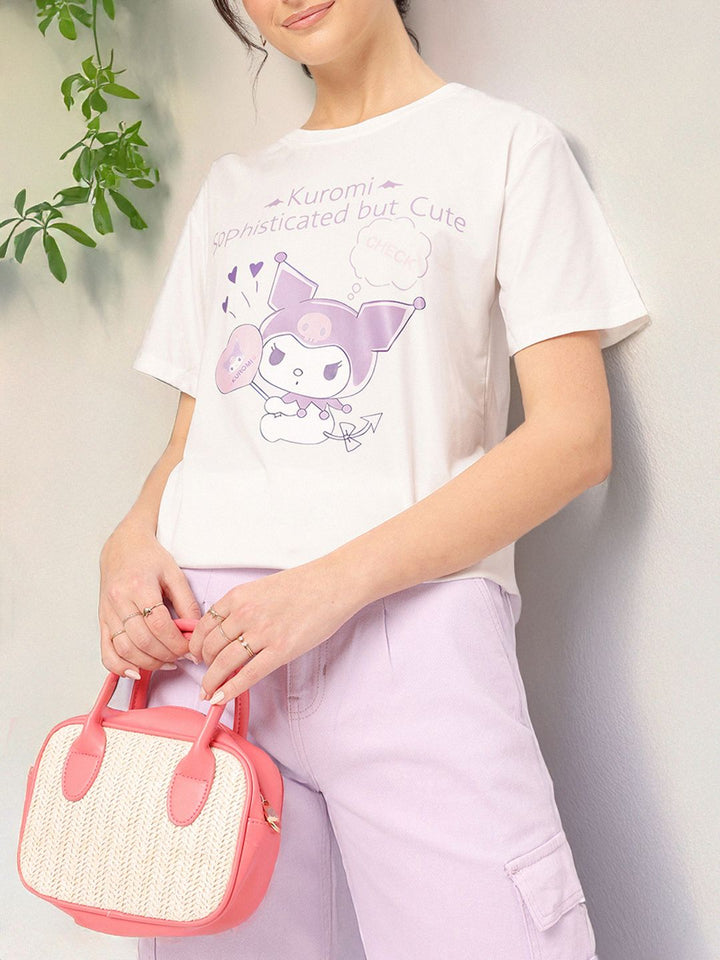 DressBerry Kuromi Kitty Graphic Drop Sleeves Tee