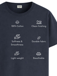 ADRO Typography Printed Round Neck Short Sleeves Regular Fit Pure Cotton T-shirt