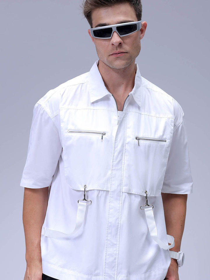 The Indian Garage Co Men Boxy Fit Spread Collar Solid Cotton Casual Shirt