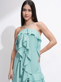 ESPYR By Tokyo Talkies Women Printed Full Sleeve Mini Wrap Dress