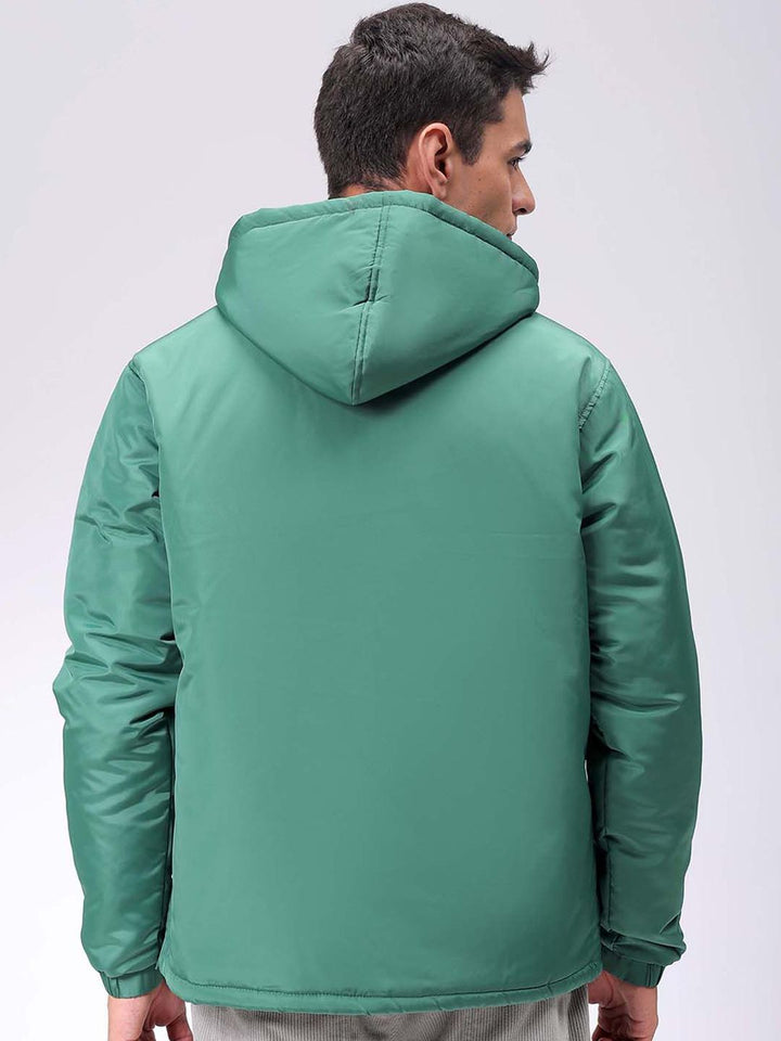 The Indian Garage Co Men Hooded Slim Fit Bomber Jacket