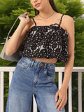DressBerry Chic & Cheery Abstract Print Crop Blouson Top