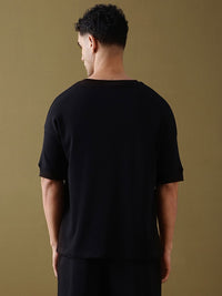 DILLINGER Men Solid Ultra Soft Drapey Oversized Drop Shoulder T-Shirt