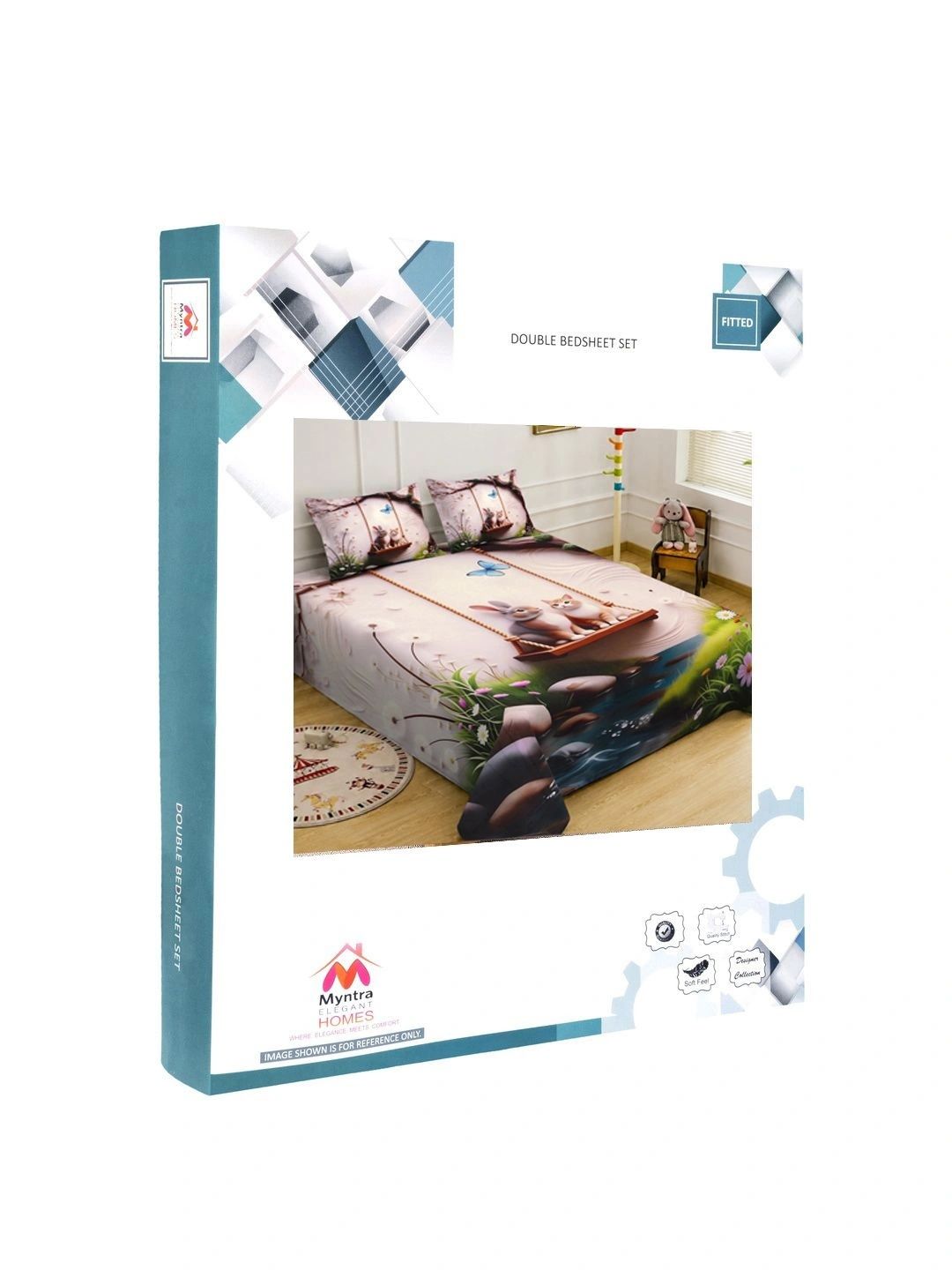 Myntra Elegant Homes Berwarna Krim & Merah Jambu 400 TC Cadar Katil King dengan 2 Sarung Bantal