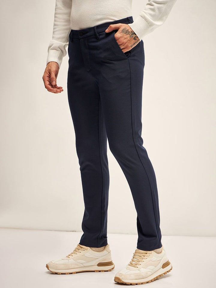 THE BEAR HOUSE Men Slim Fit Chinos Trousers