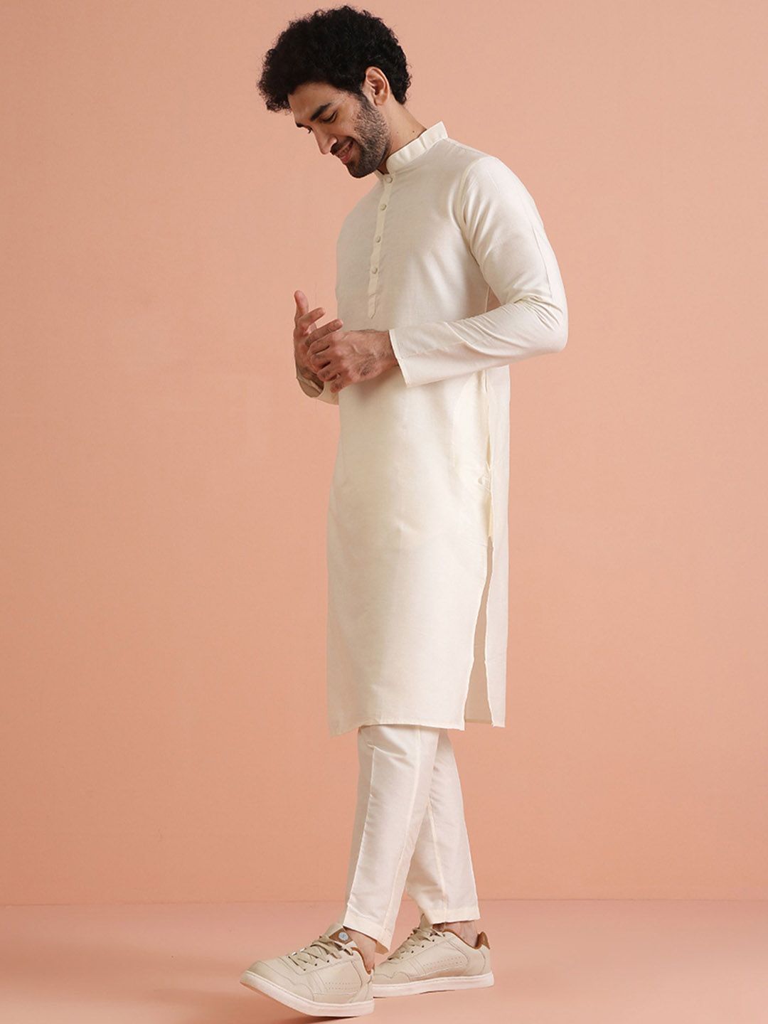 KISAH Mandarin Collar Pastel Straight Kurta