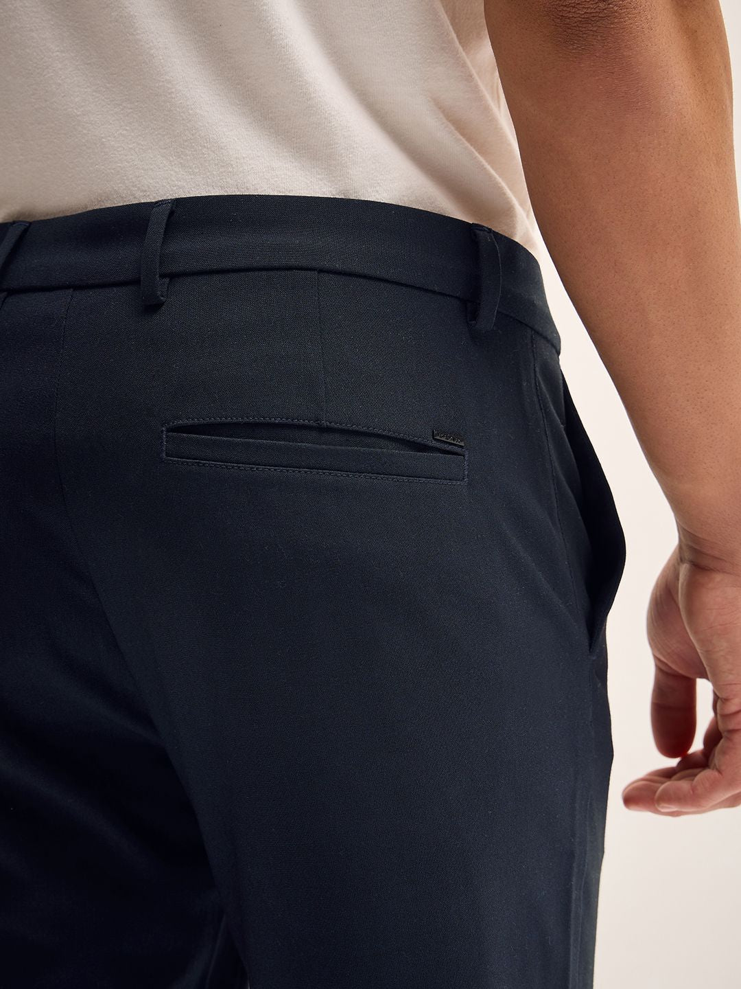 THE BEAR HOUSE Men Mid-Rise Slim Fit Formal Trousers