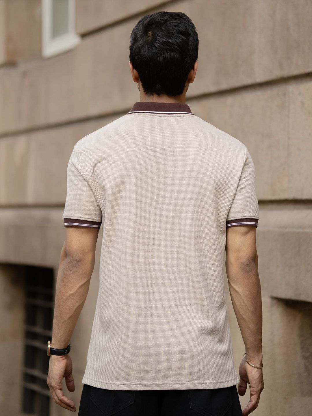 Powerlook Men Contrast Polo Collar T-shirt