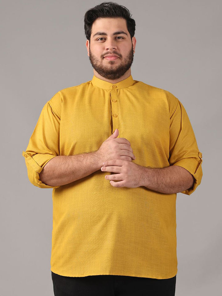 SOJANYA PLUS Size Band Collar Cotton Straight Kurta
