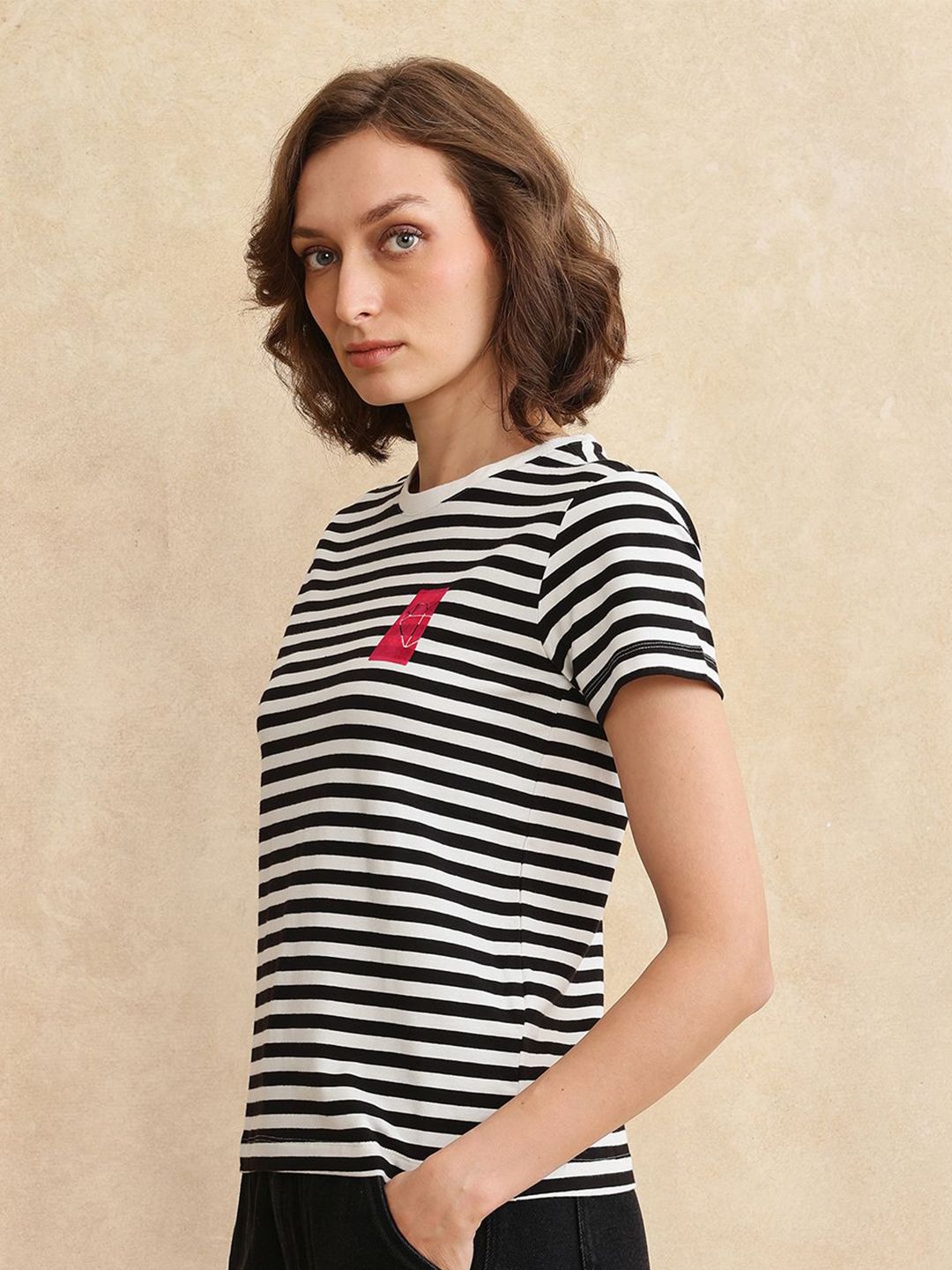 RAREISM Women Printed Pockets T-shirt