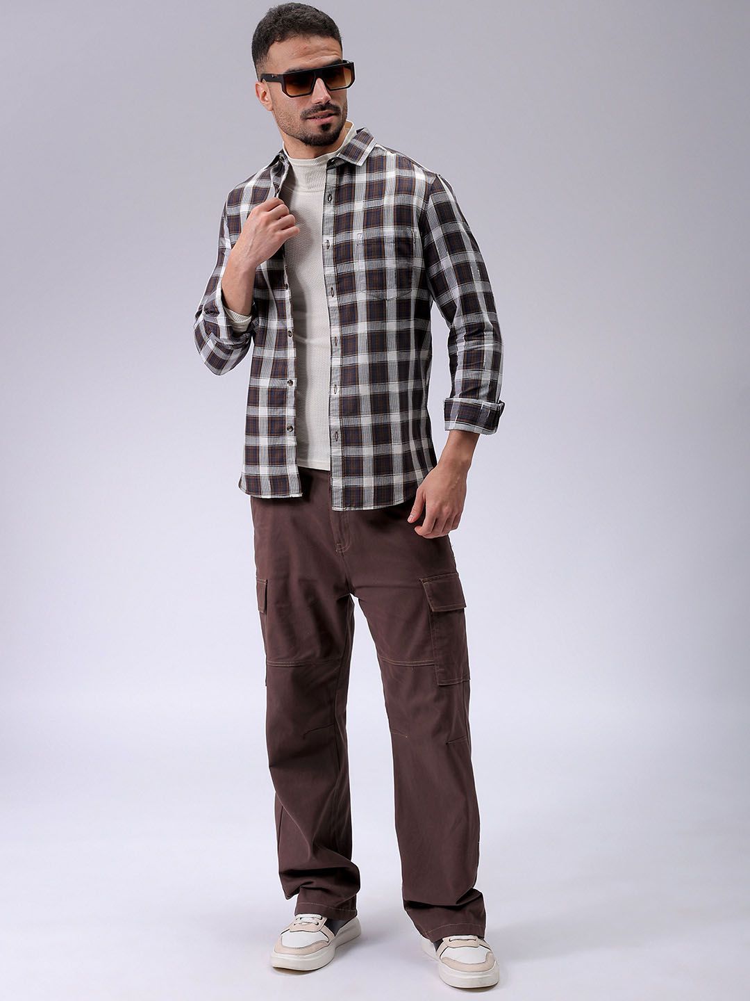 The Indian Garage Co Men Slim Fit Checked Casual Shirt