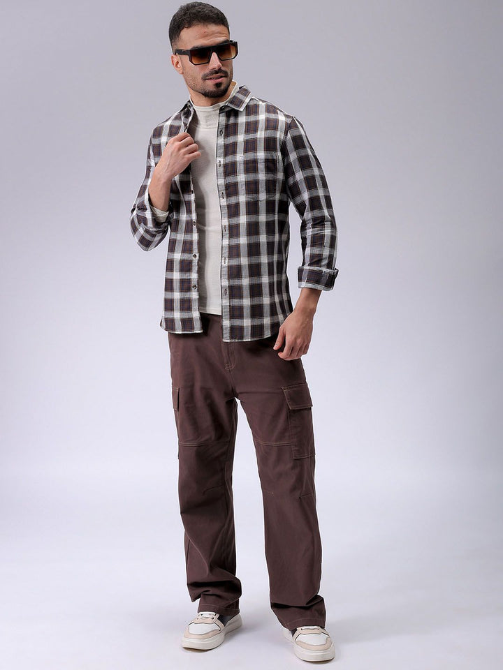 The Indian Garage Co Men Slim Fit Checked Casual Shirt