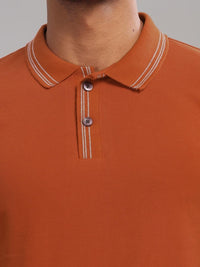ADRO Men Orange Cotton Tshirts