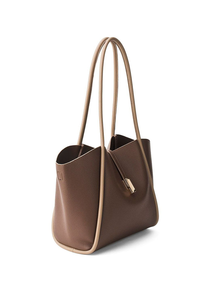 Lino Perros Colourblocked Oversized Structured Tote Bag with Tasselled