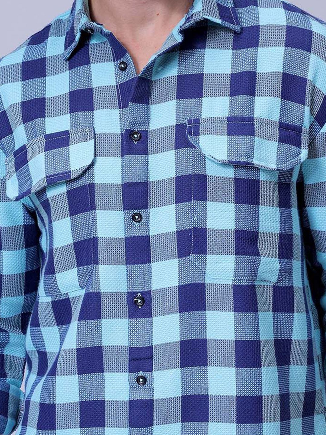 The Indian Garage Co Men Relaxed Fit Checked Dobby Textured Resortwear Shirt