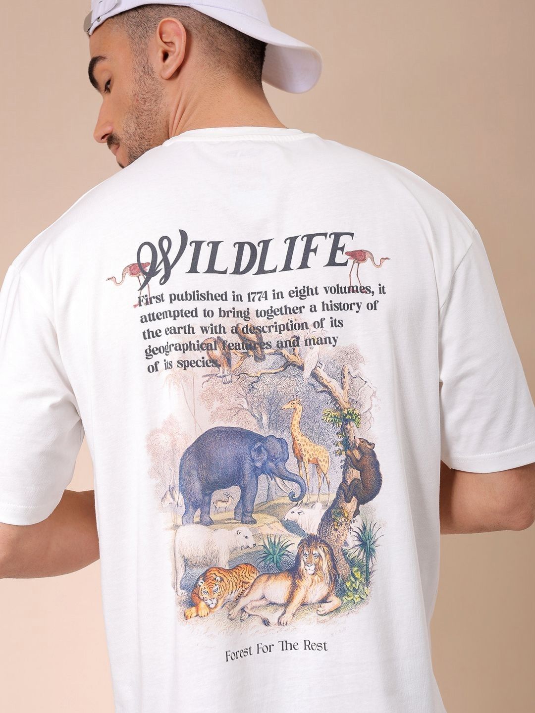 The Indian Garage Co Men Graphic Printed Round Neck Cotton Oversized T-shirt