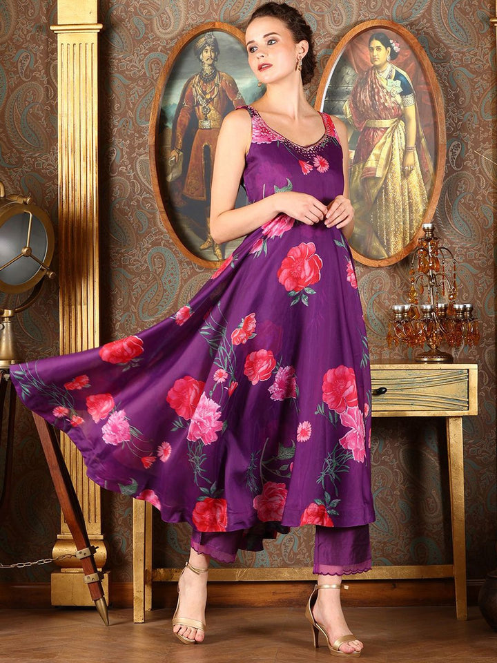 W Women Floral Printed Regular Kurta with Trousers & With Dupatta