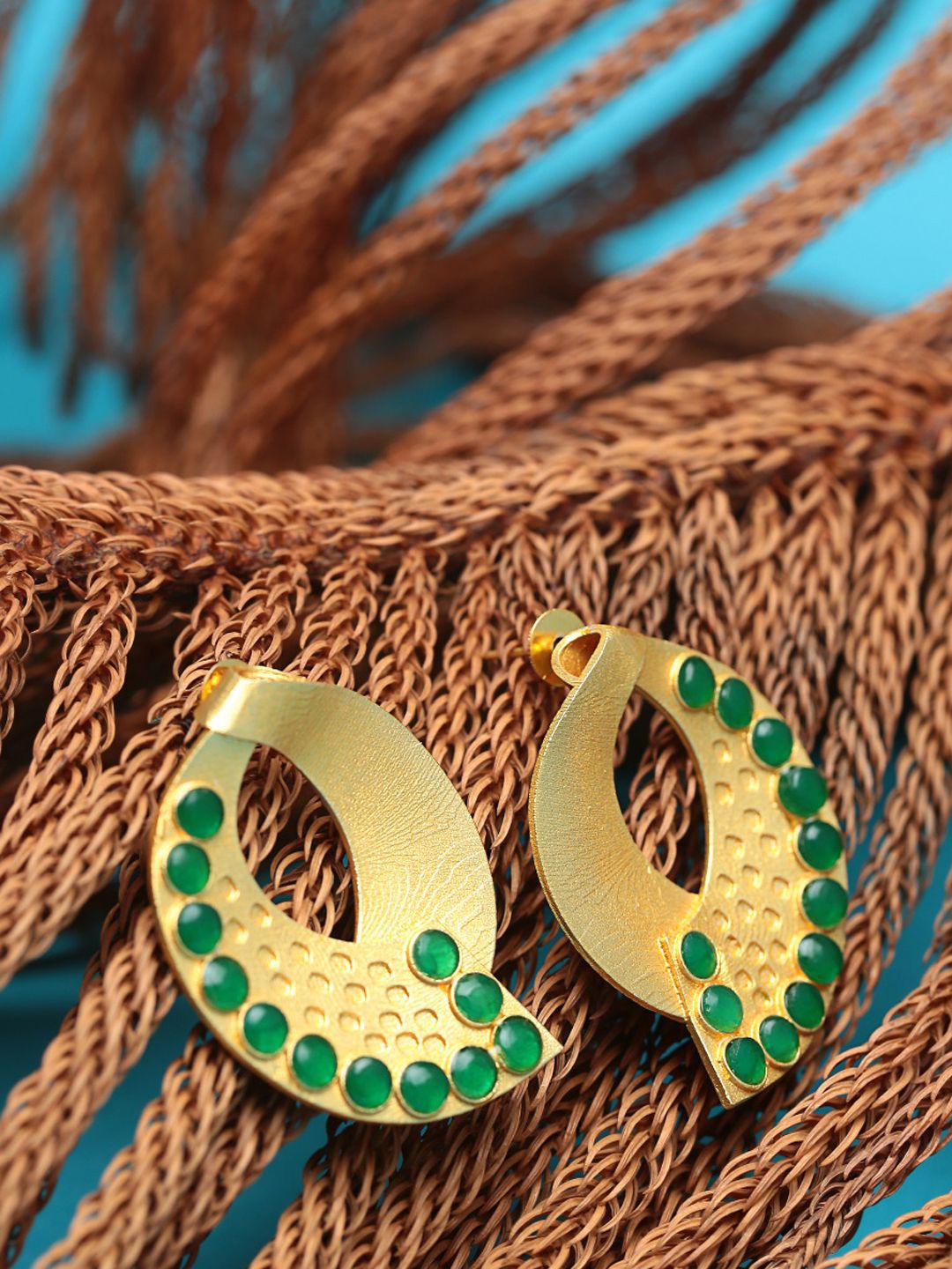 Anouk Gold-Plated Artificial Stones Studded Contemporary Studs