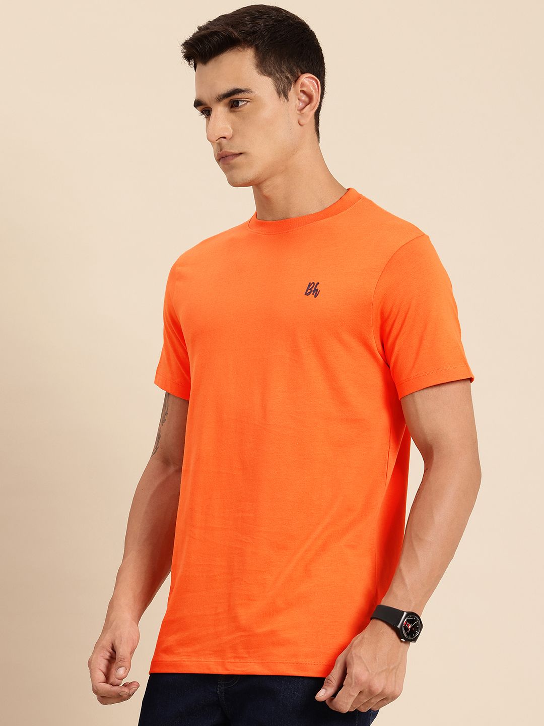 Being Human Pure Cotton Drop-Shoulder Sleeves Relaxed Fit T-shirt